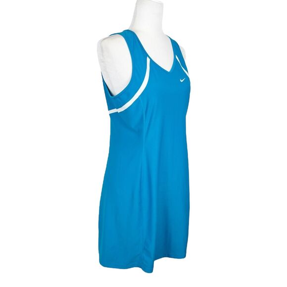 Nike Dri-Fit Dress Women Large Blue Stretch Sleeveless Athletic Tennis Golf Mini - Picture 4 of 12